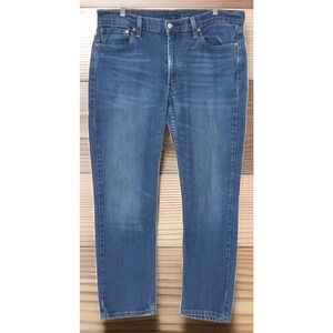 Levis 514 Jeans Men's 38X32 Straight Fit Dark Wash Denim Stretch Distressed